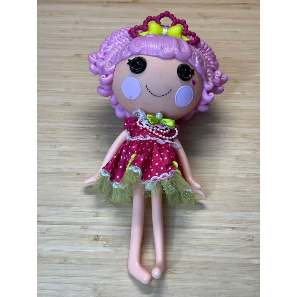 Lalaloopsy Jewel Sparkles Doll Pink Curly Hair Magenta Polka Dot Dress 13 inch - Picture 2 of 8